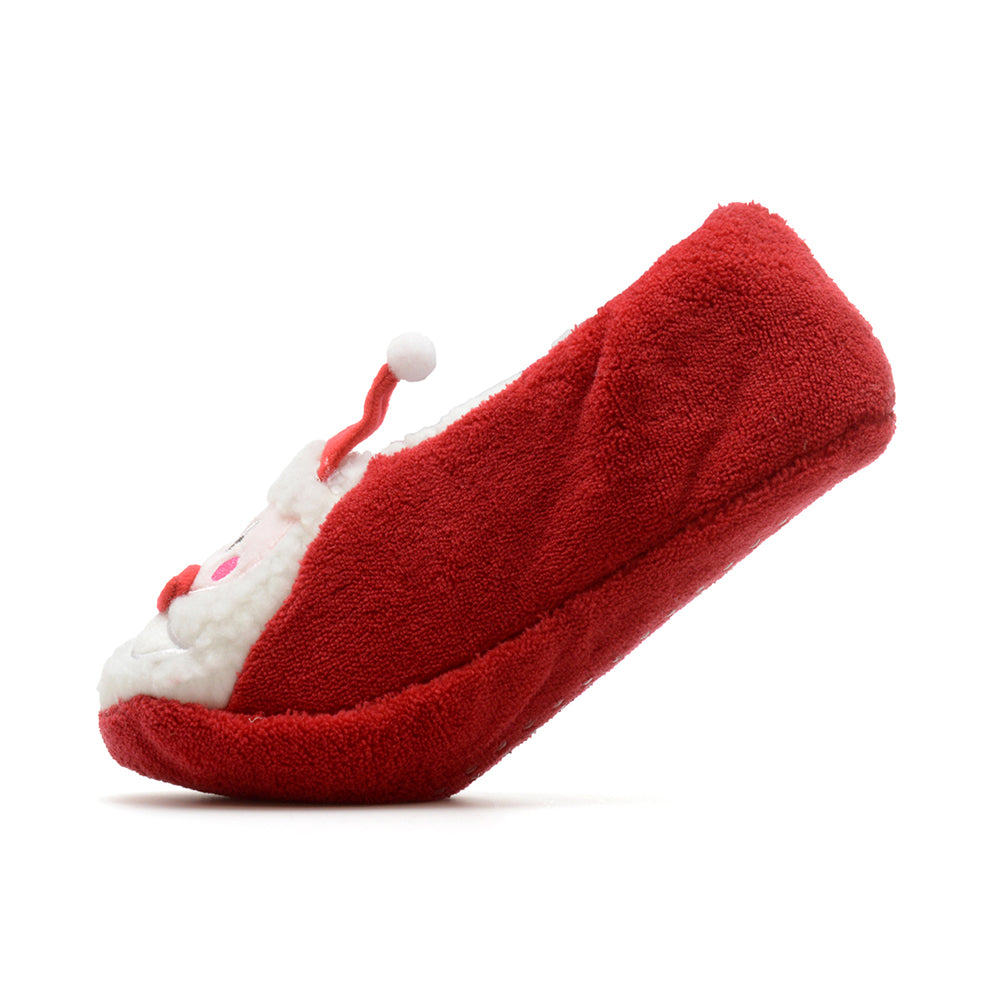 Ladies Christmas Design Ballerina Style Sherpa Lined Non-Slip Slippers Socks