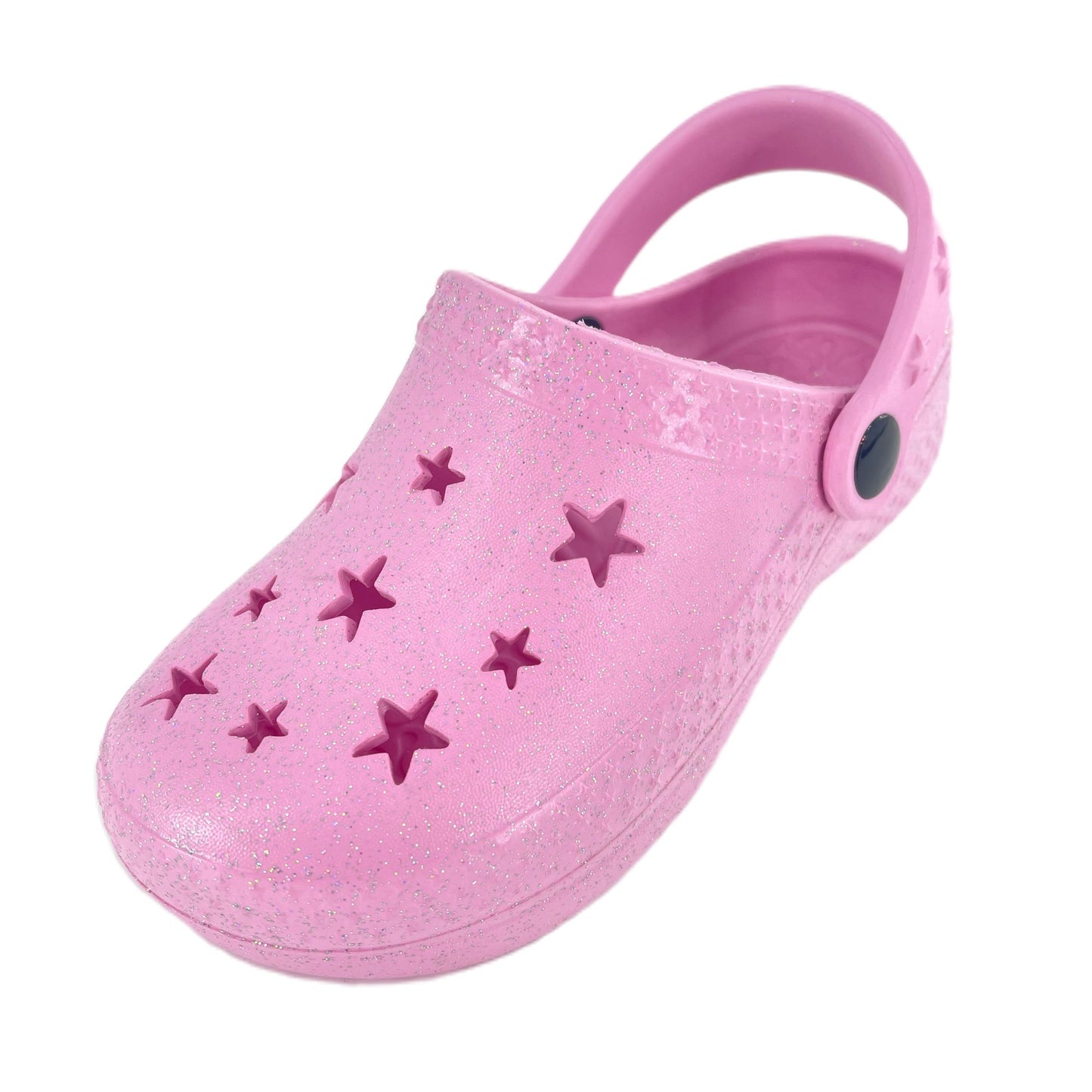 Girls Glittery Clogs Lightweight Summer Sandals Beach Pool Shoes - Lilac or Pink