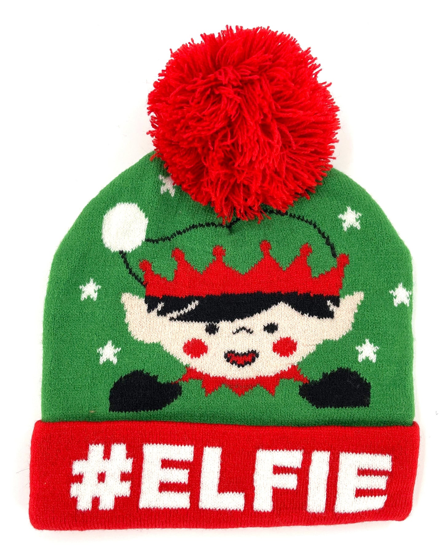 Christmas Elf & Santa Claus Knitted Bobble Hats - 2 Pack Children's