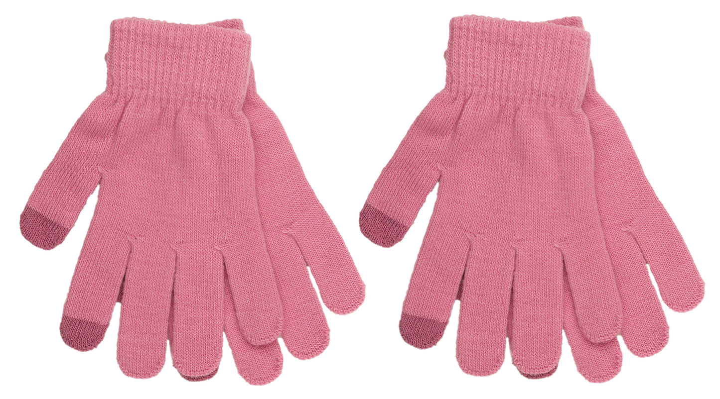 2 Pairs Ladies Knitted Touch Screen Phone Gloves - Various Colours