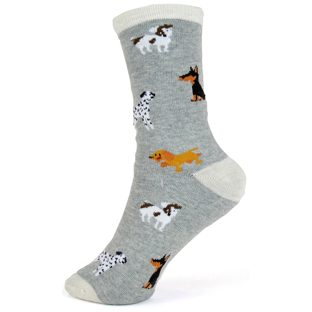 Ladies Dog or Cat Animal Pet Patterned Cotton Rich Ankle Socks 6 Pairs