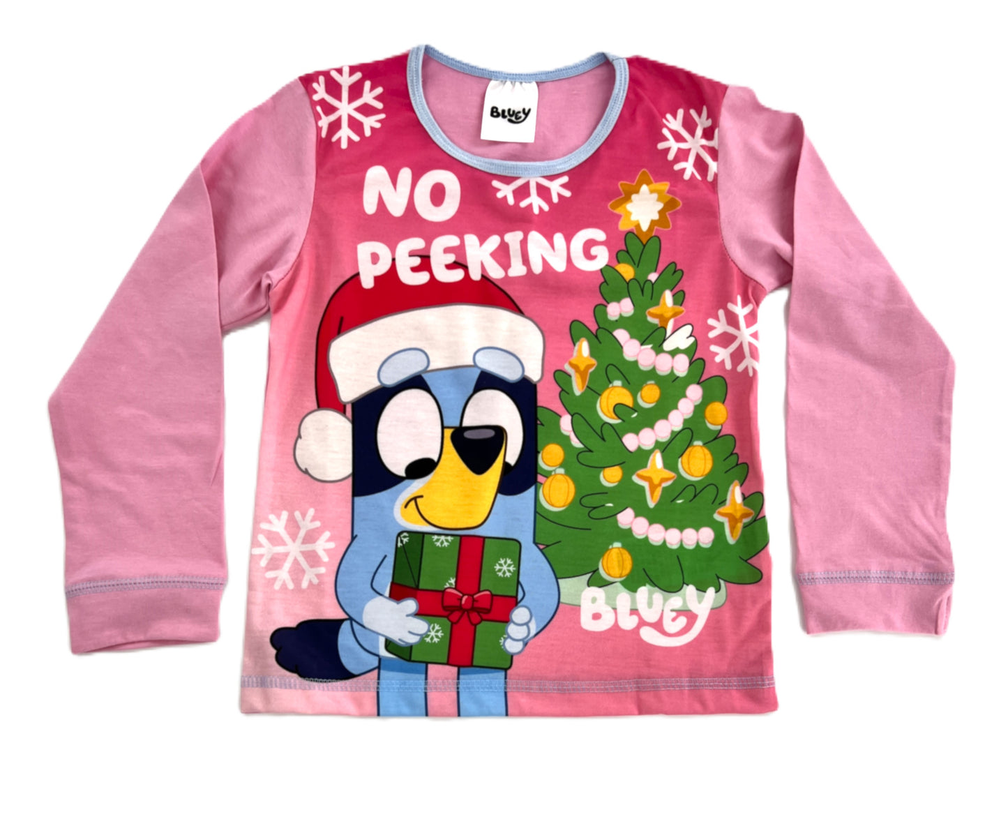 Bluey Christmas Pyjamas, “No Peeking” Girl’s, 18 Months-5 Years