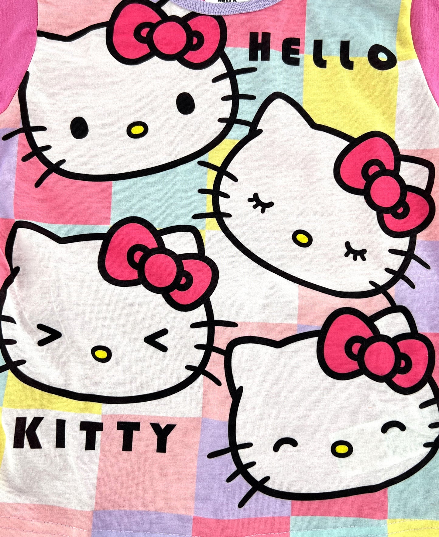 Hello Kitty Girls Pyjamas Set – “Lots of Kitty” Ages 5–12 Years, PJ’s, Nightwear