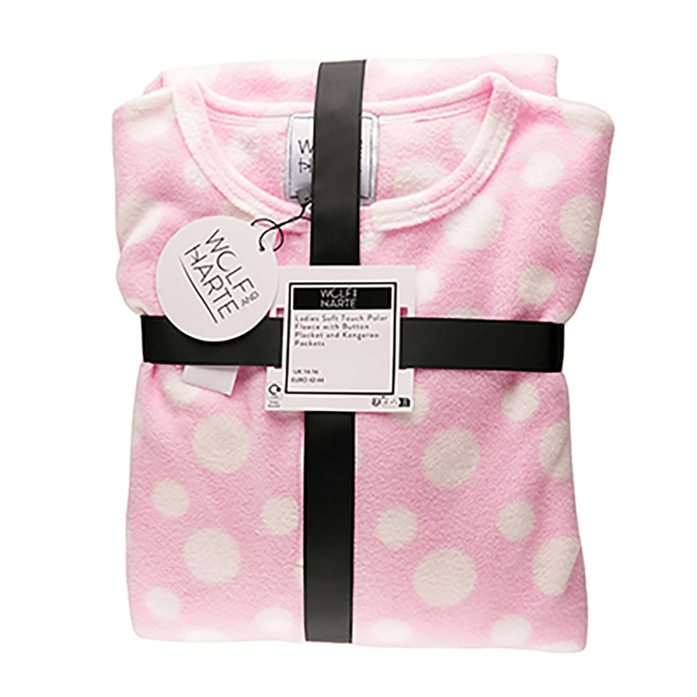 Ladies Fleece Nightie Longer Length Warm Nightdress Lounger with Kangaroo Pocket