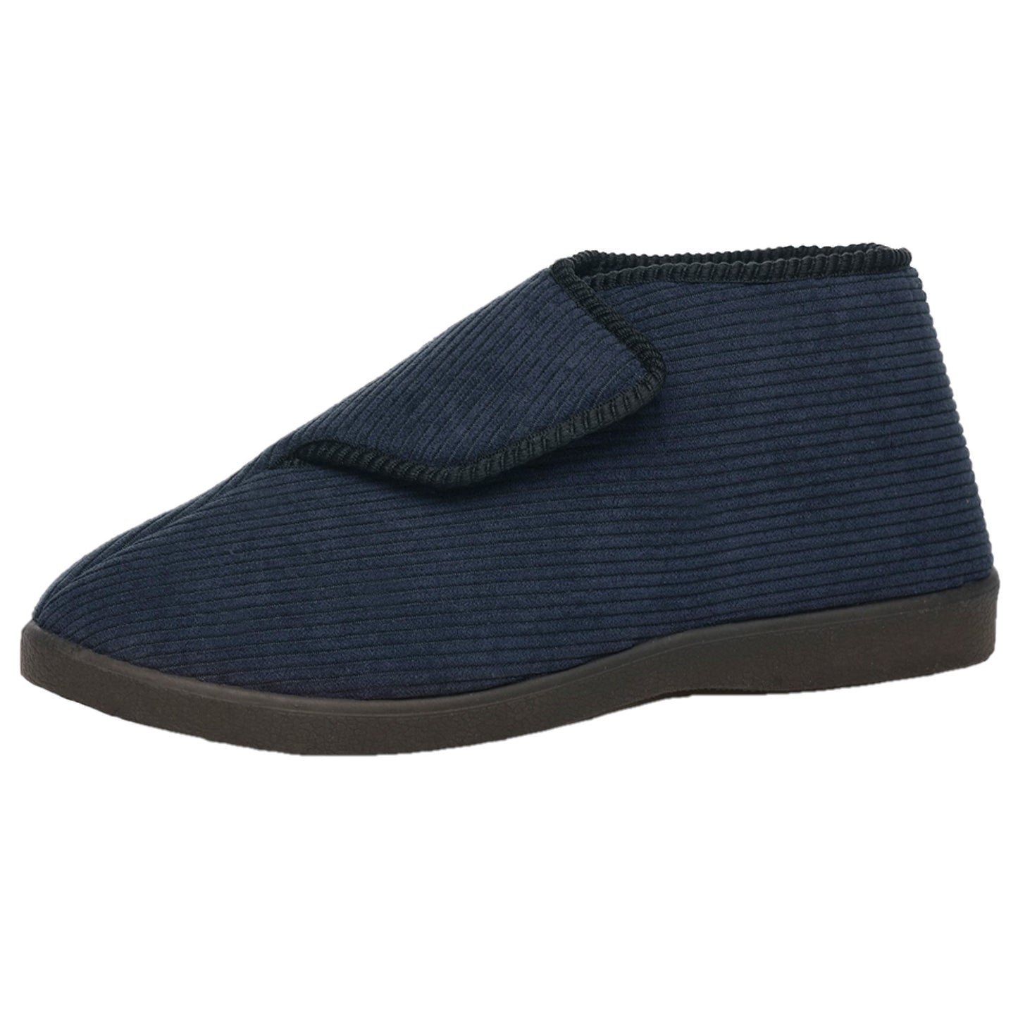 Men's Cord Adjustable Easy Close Bootie Slippers with Fleece Lining