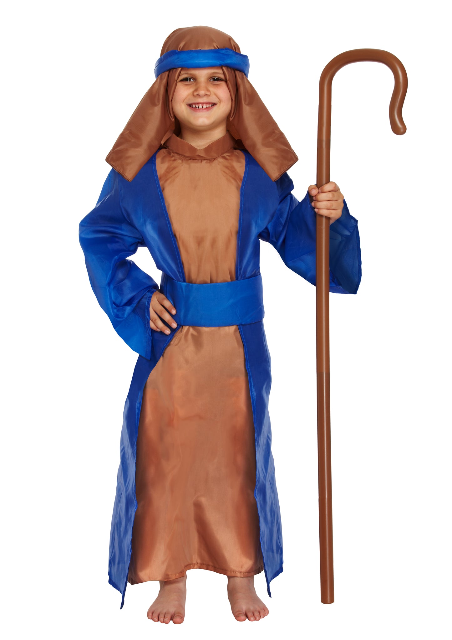 Shepherd's Nativity Costume Boys, Girls Fancy Dress, Christmas Play Brown & Blue