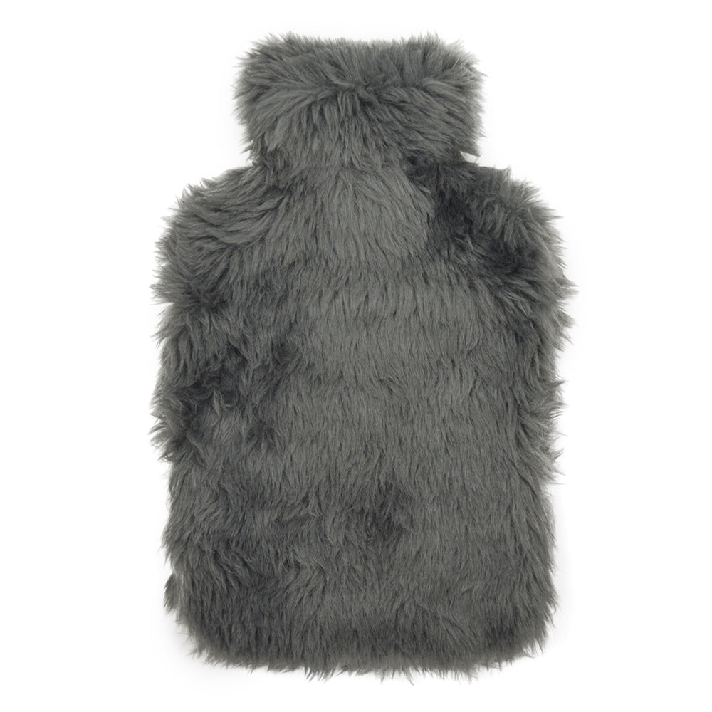 Faux fur Hot Water Bottle And Sock Gift Set -Grey