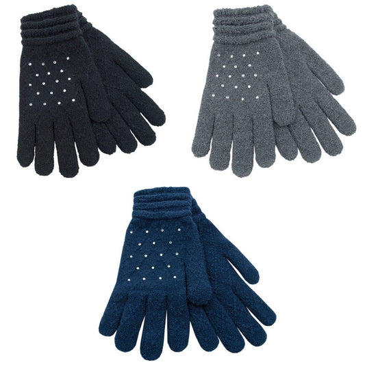 Ladies gloves with Diamantes 3 pack