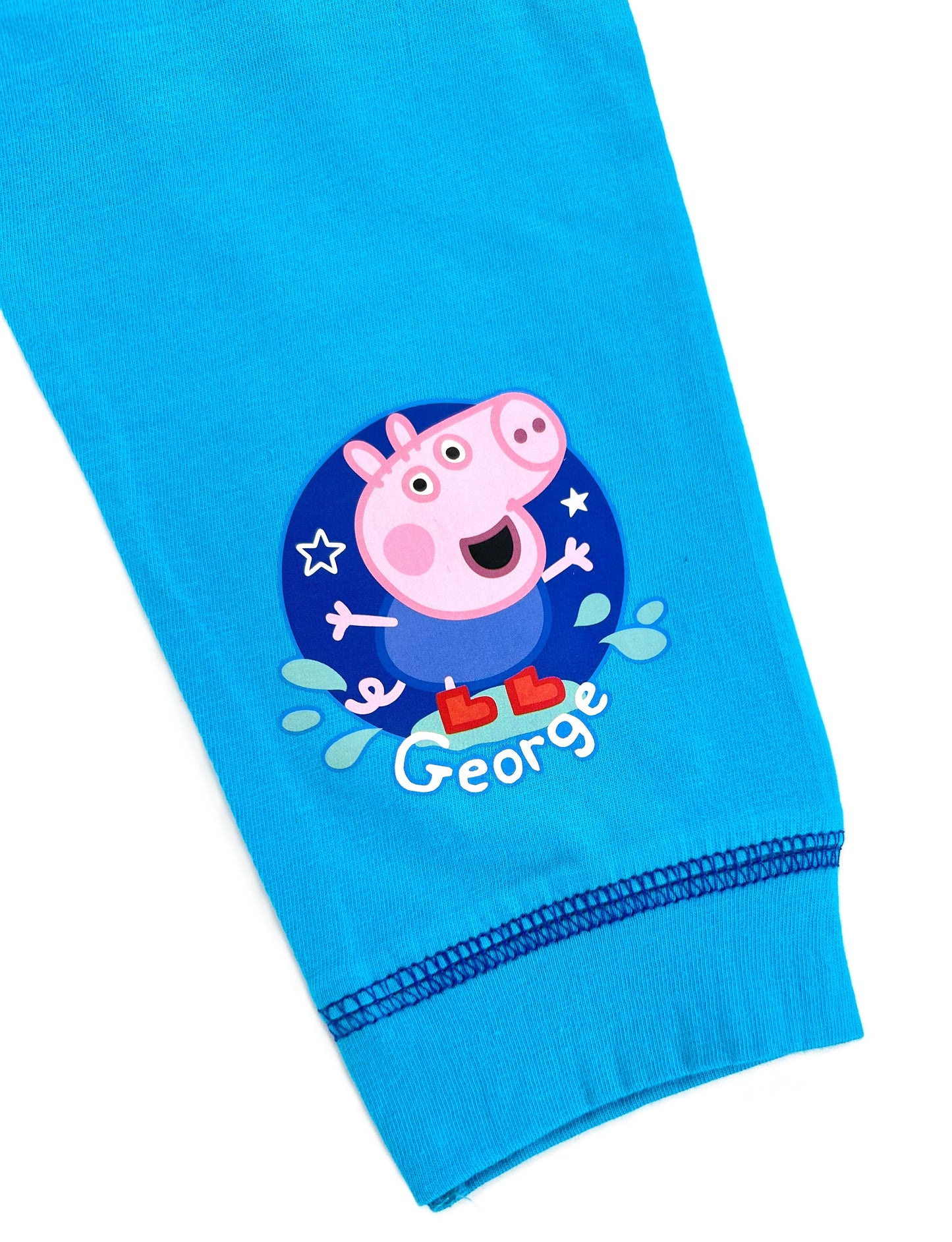 George Pig Boys Pyjamas | 100% Cotton Top & Bottoms | Long Sleeve & Long Leg Puddle Play Splash Nightwear | Ages 18-24 Months to 5 Years