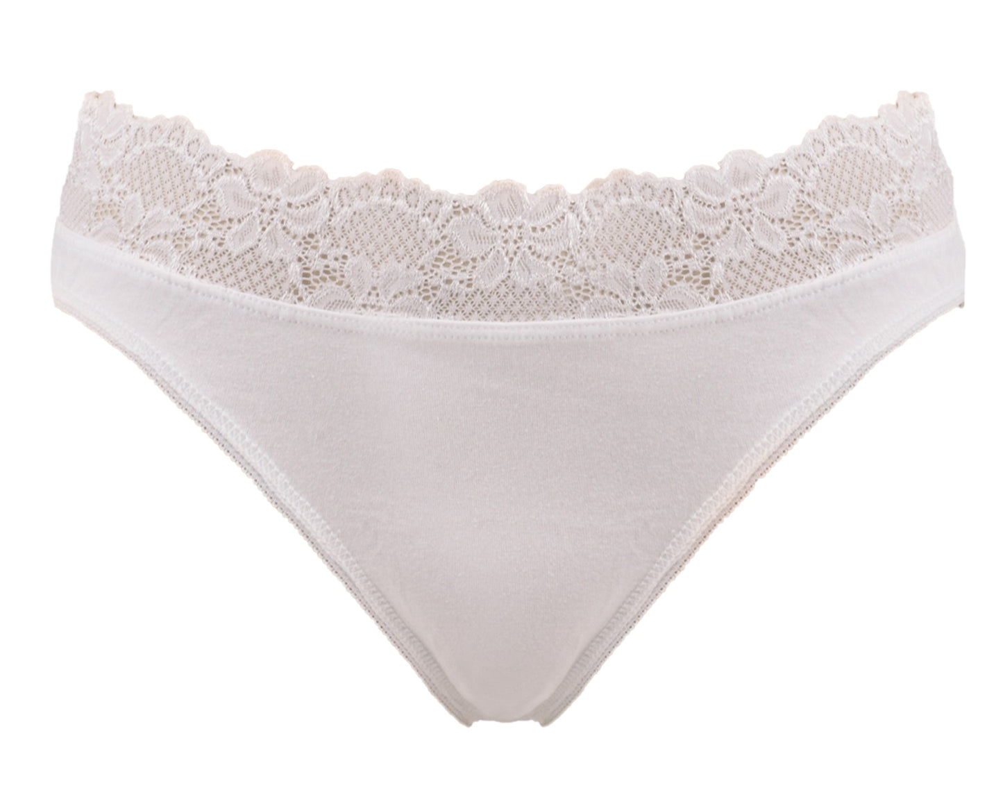 Womens High Leg Briefs Multipack Lace Trim Cotton Knickers Sizes 8-18