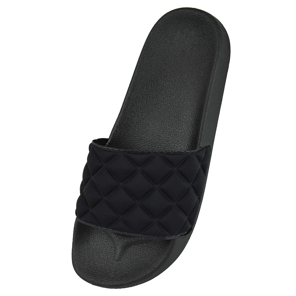 Ladies Quilted Fashion Summer Slider Beach Sandals