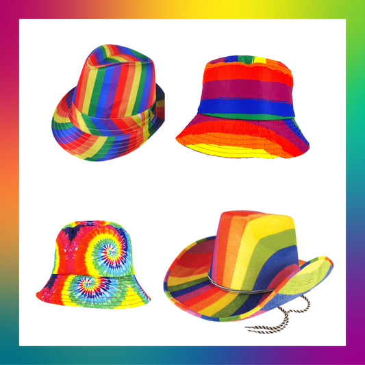 Pride Party Hat, Choose Bucket, Trilby Gangster or Cowboy Pride LGBT