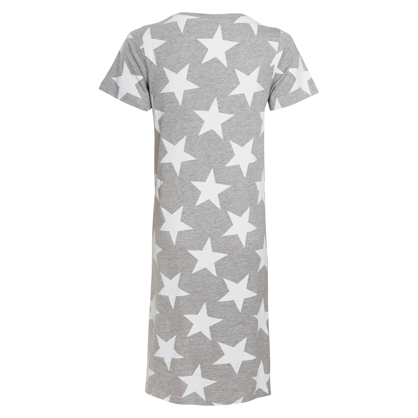 Ladies Star Print Nightie Short Sleeved 100% Cotton Jersey Summer Nightdress