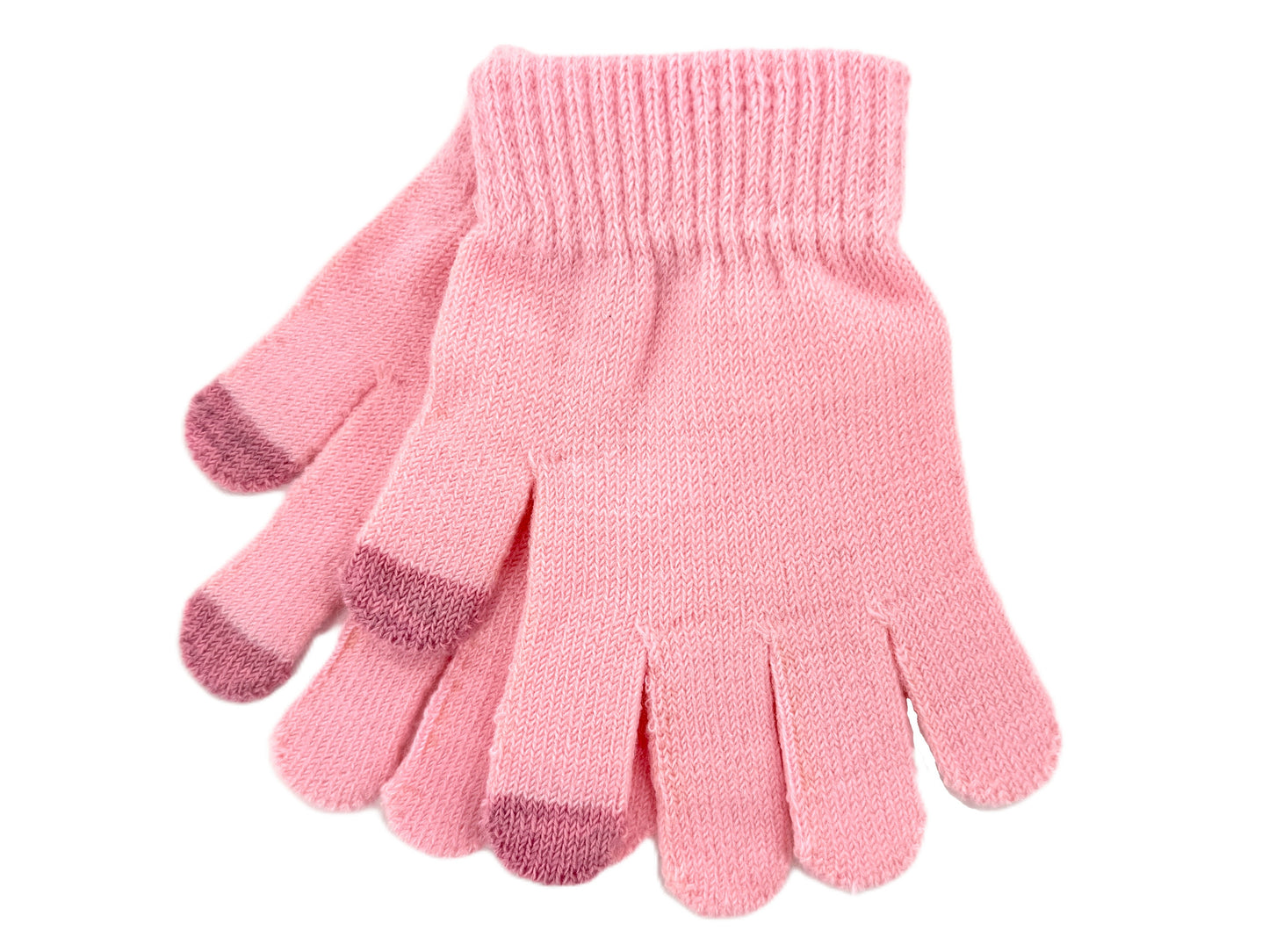 2 Pairs Children's Touchscreen Knitted Winter Gloves - Various Colours