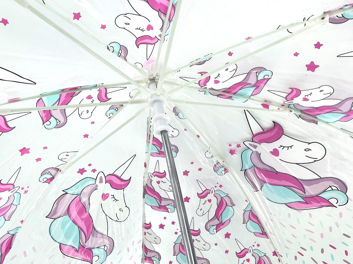 Children's Dome Umbrella Kids' Lightweight Transparent PVC Stick Brolly