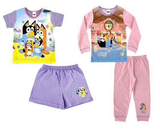 Bluey Girl's Pyjamas Set, PJ, Shortie or Long Sleeved, Bluey, Bingo