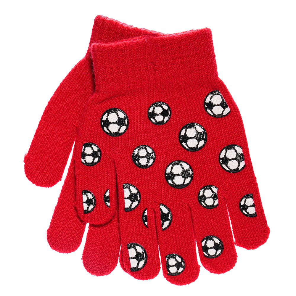 Boys 3 Pack Magic Stretch Gloves Gripper Winter Camo Football Warm