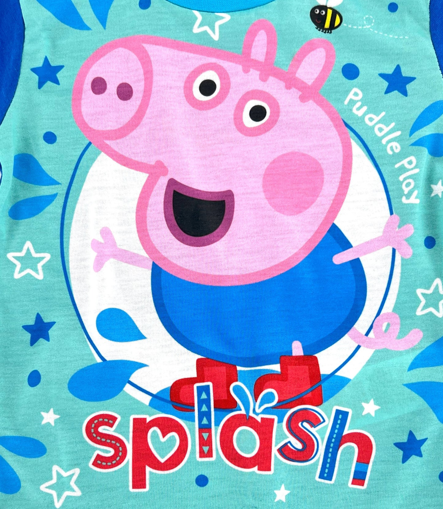 George Pig Boys Pyjamas | 100% Cotton Top & Bottoms | Long Sleeve & Long Leg Puddle Play Splash Nightwear | Ages 18-24 Months to 5 Years