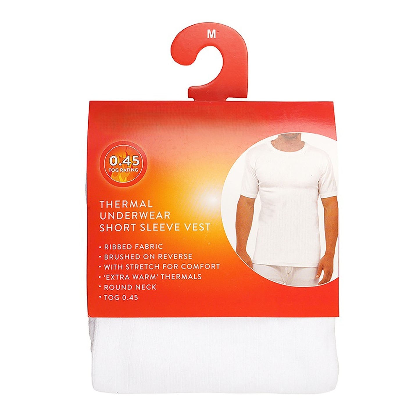 Mens Thermal Short Sleeve Vest 2 Pack White T Shirt Ribbed 0.45 TOG Sizes M-XXL