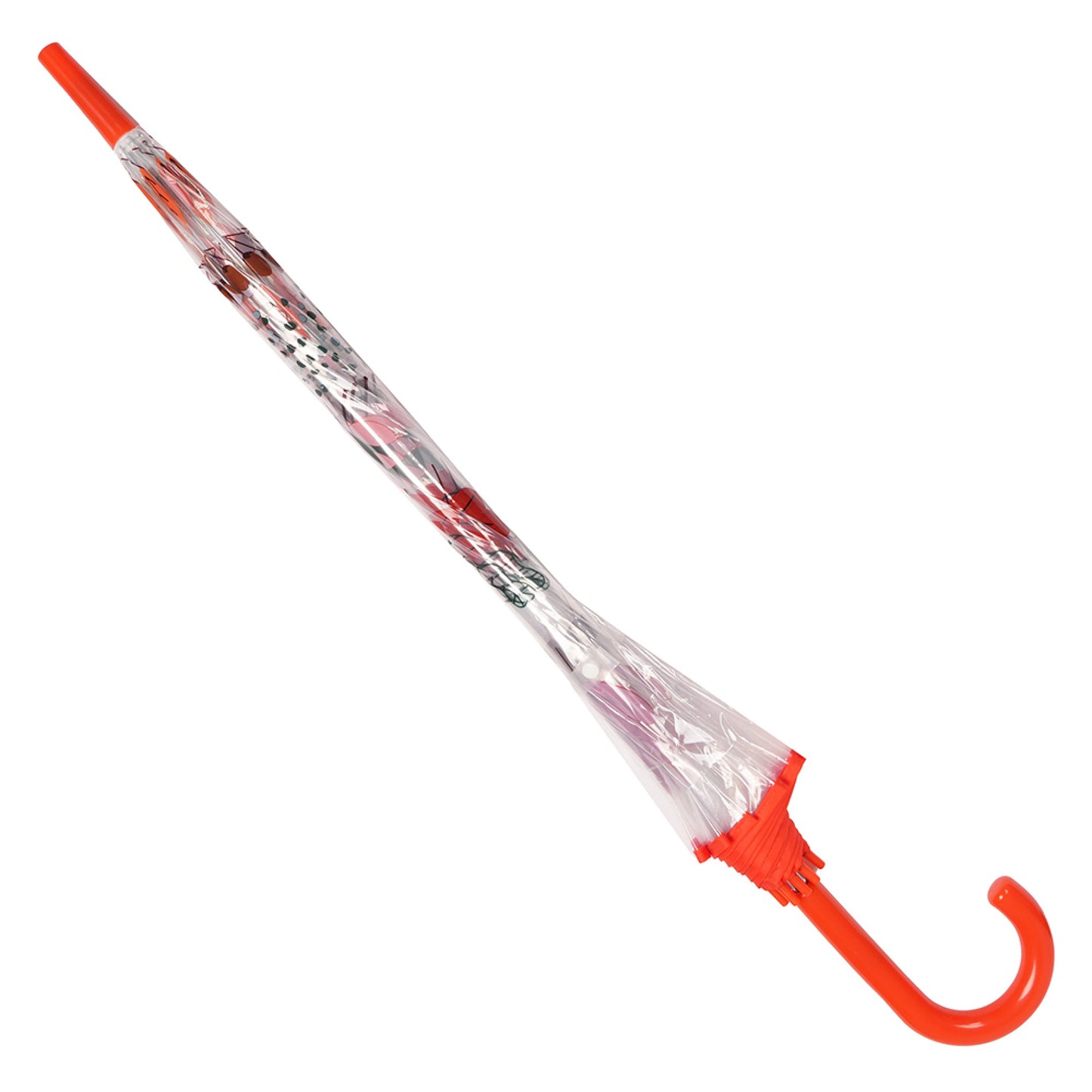 Ladies Transparent Dome Stick Umbrella - Pink/Black Sausage Dog or Red Leaves