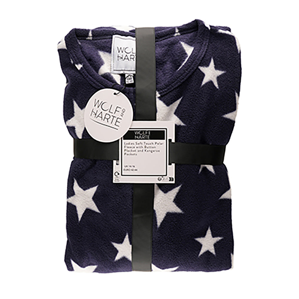 Ladies Fleece Nightie Longer Length Warm Nightdress Lounger with Kangaroo Pocket