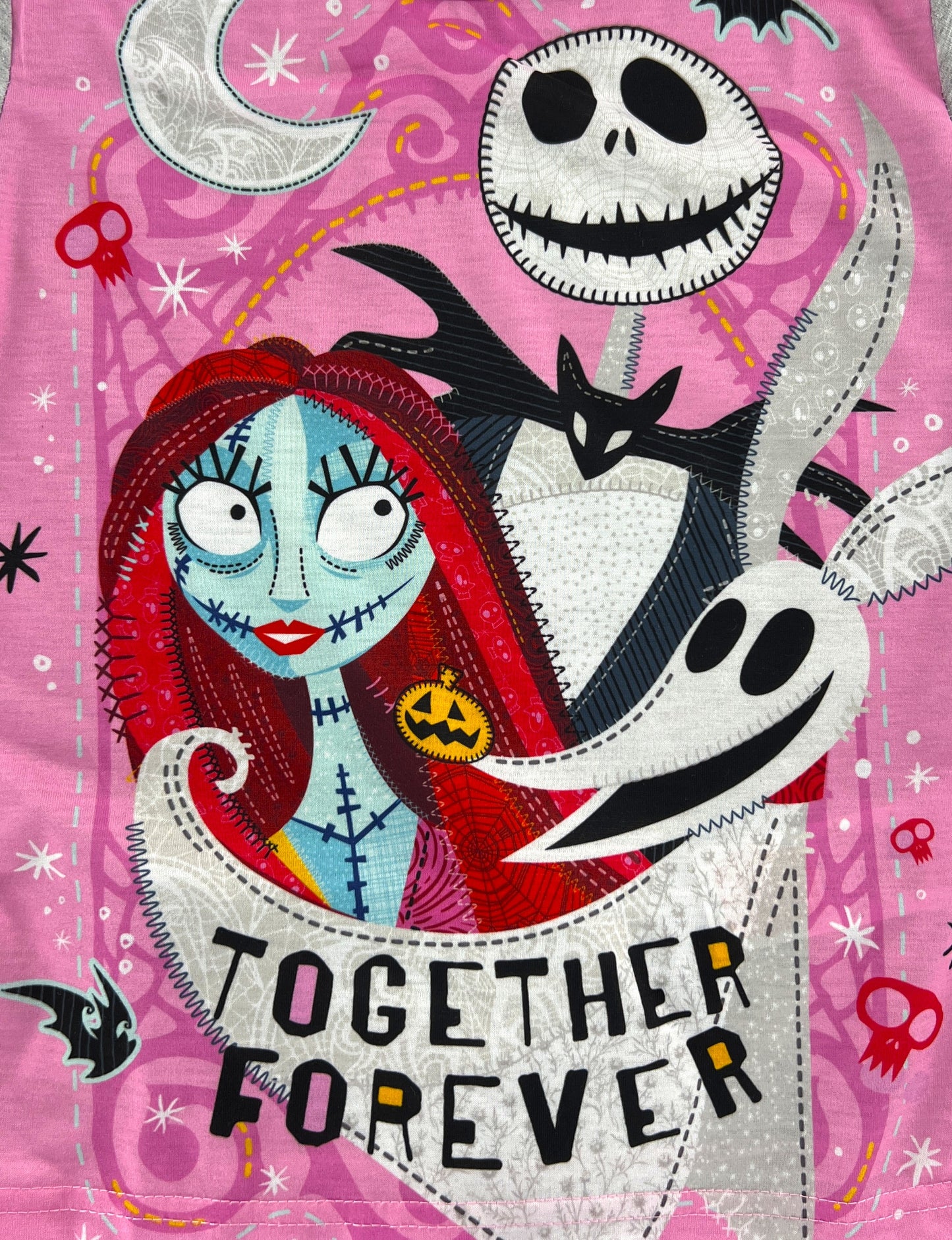 Girls The Nightmare Before Christmas Pyjamas Set – “Together Forever” Jack & Sally 5-12 Years