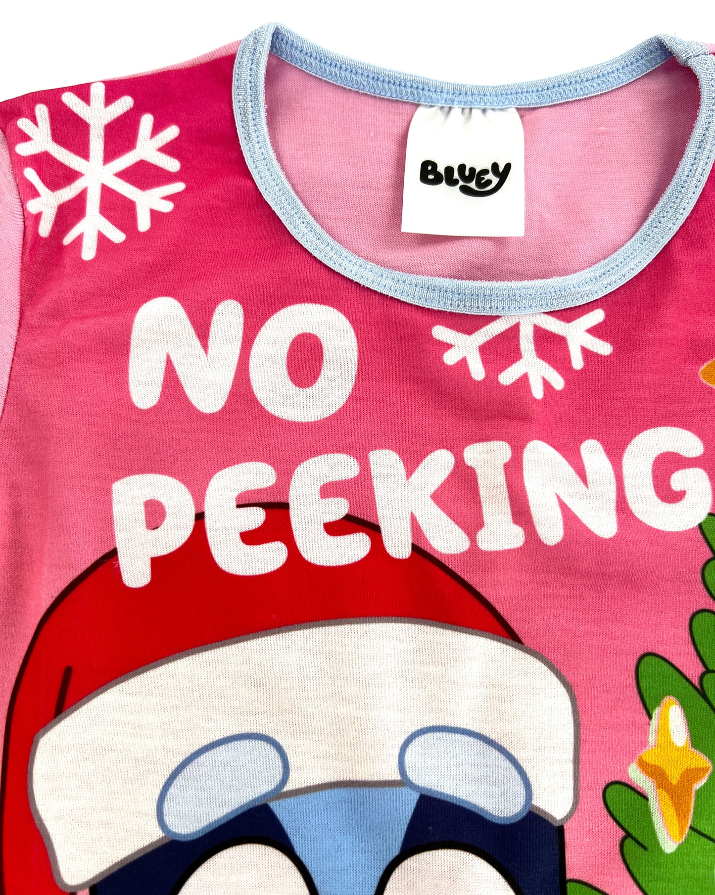 Bluey Christmas Pyjamas, “No Peeking” Girl’s, 18 Months-5 Years