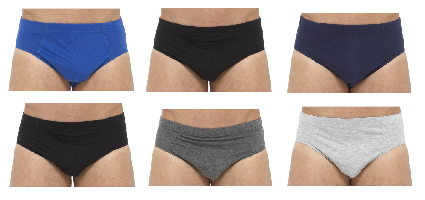 6 Pairs Men's Multicoloured Cotton Underwear Briefs