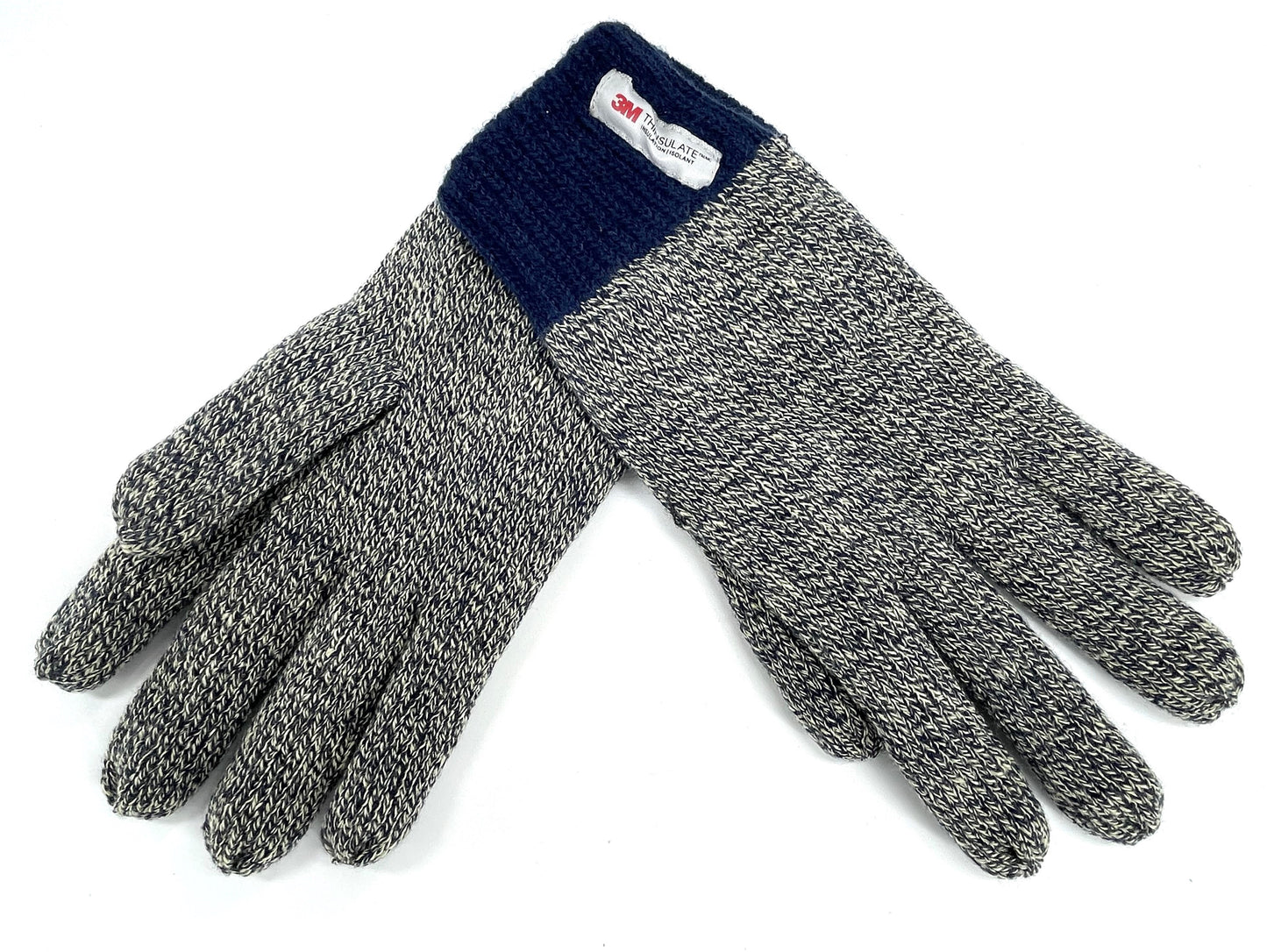 Men’s Thinsulate Chunky Knit Thermal Hat & Gloves Winter Set – Blue or Black M/L