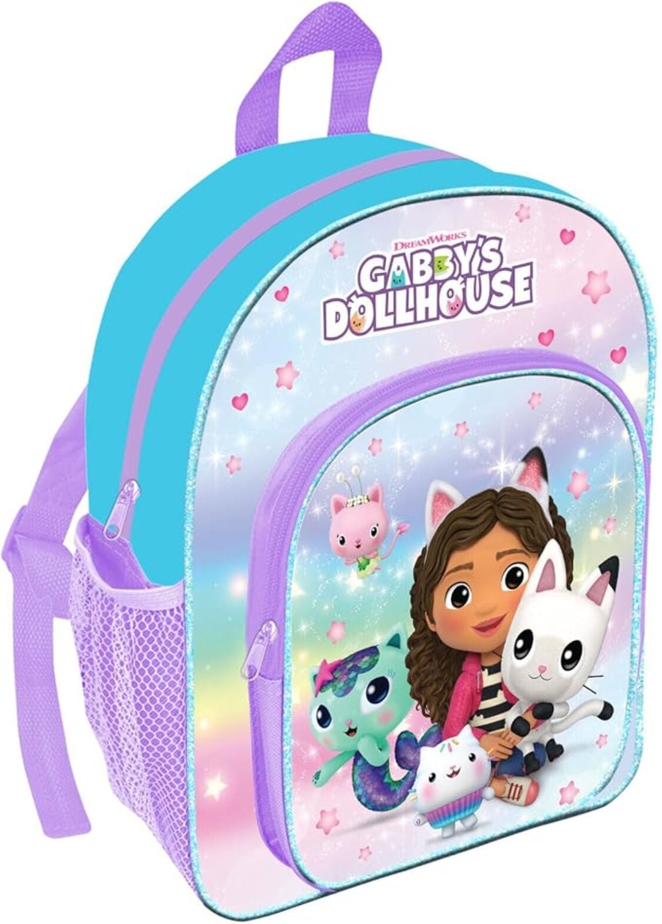 Gabby’s Dollhouse Kids Backpack – 31cm | Adjustable Straps, 2 Compartments & Side Bottle Pocket