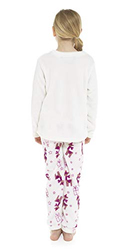 Girls Fa La La Llama Micro Fleece Pyjamas – Super Soft Winter Sleepwear
