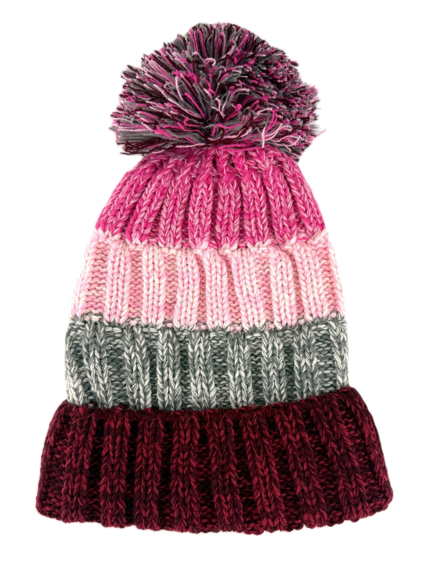 Ladies Fleece Lined Beanie Pom Pom Warm Knitted Winter Sherpa Cosy Hat