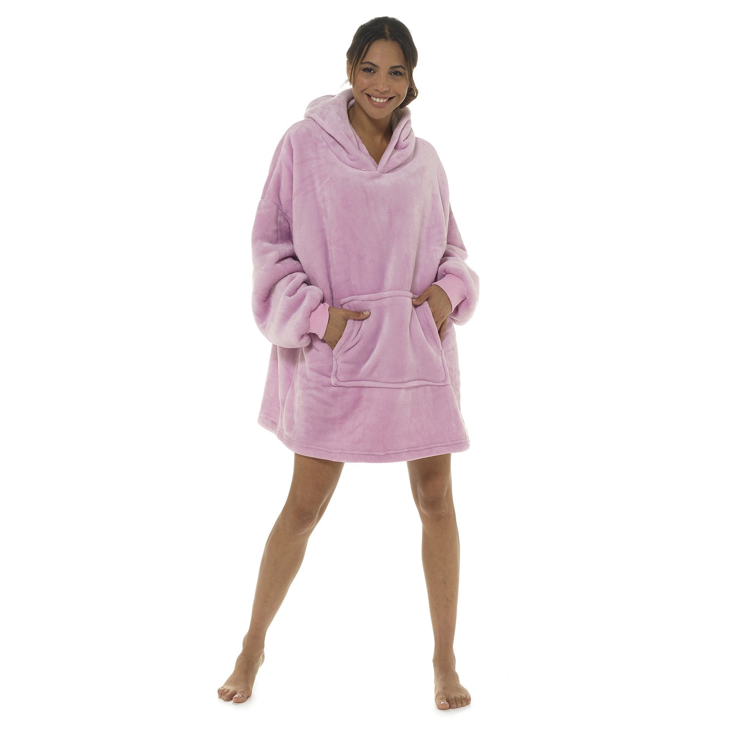 Ladies Snuggly Sherpa-Lined Oversized Hoodie Wearable Blanket