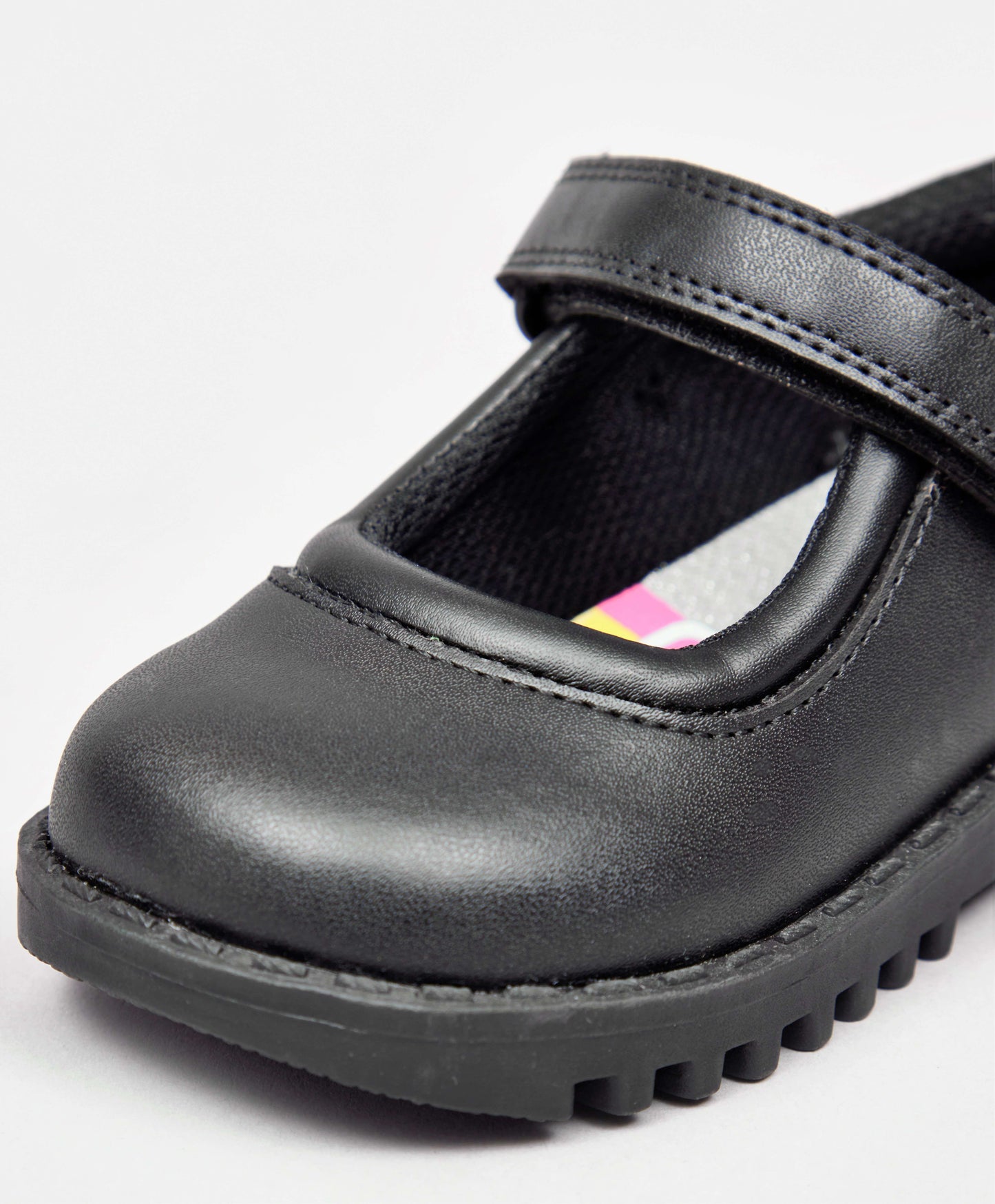 Girls Black Mary Jane School Shoes Touch Fasten Cushioned Non Slip UK Sizes 8-12
