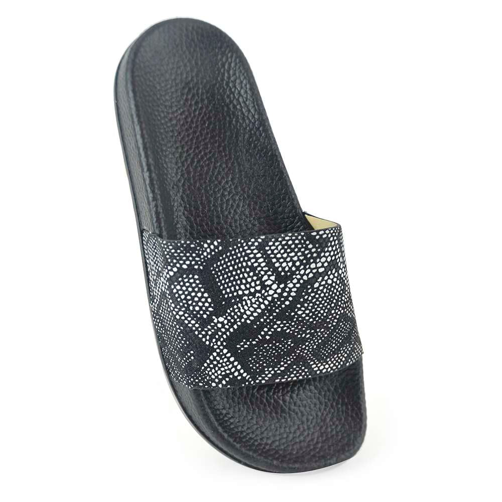 Ladies Sliders - Snake Print Glittery Pool Beach Sandals Flip Flops