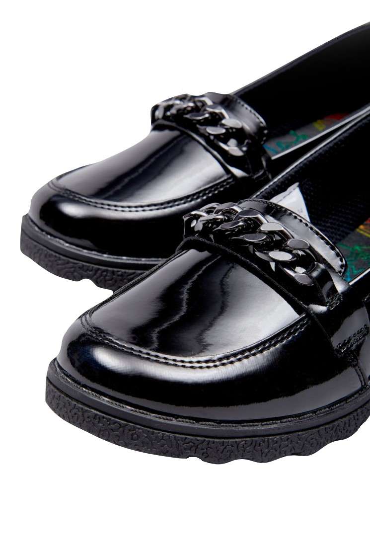 Girls black school store loafers