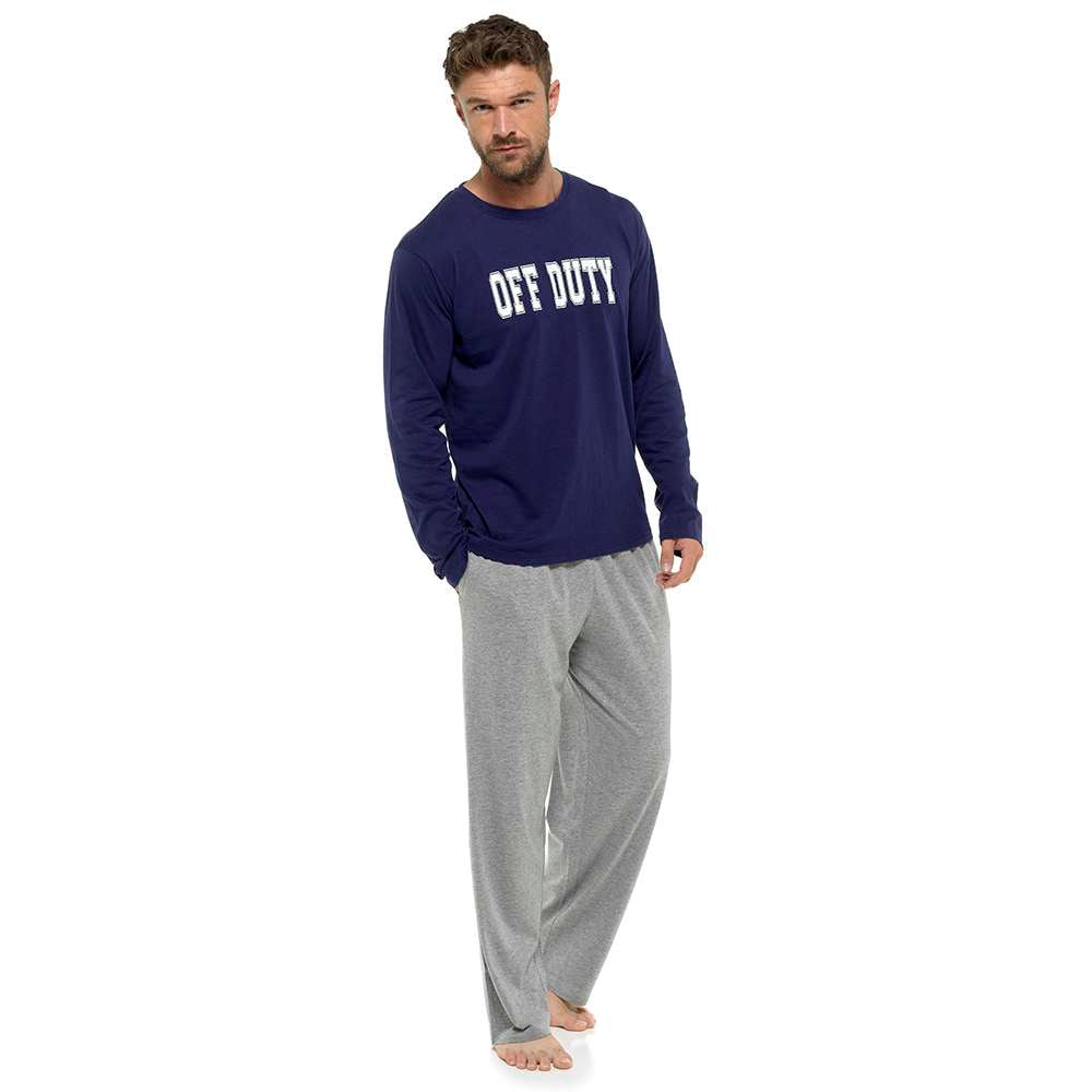 Men's Slogan Print Cotton Jersey Pyjama Set