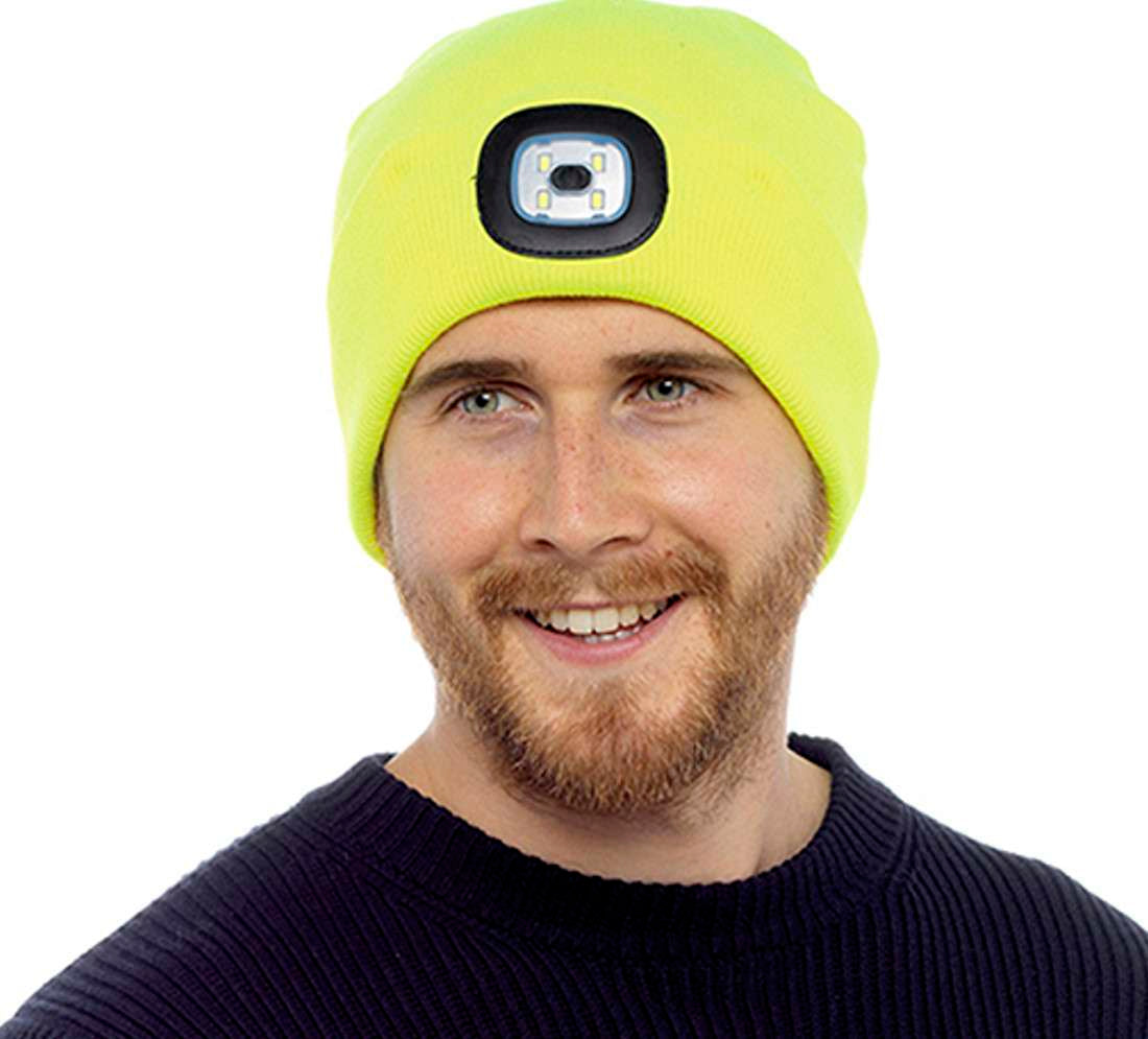 Mens LED Light Winter Beanie Hat