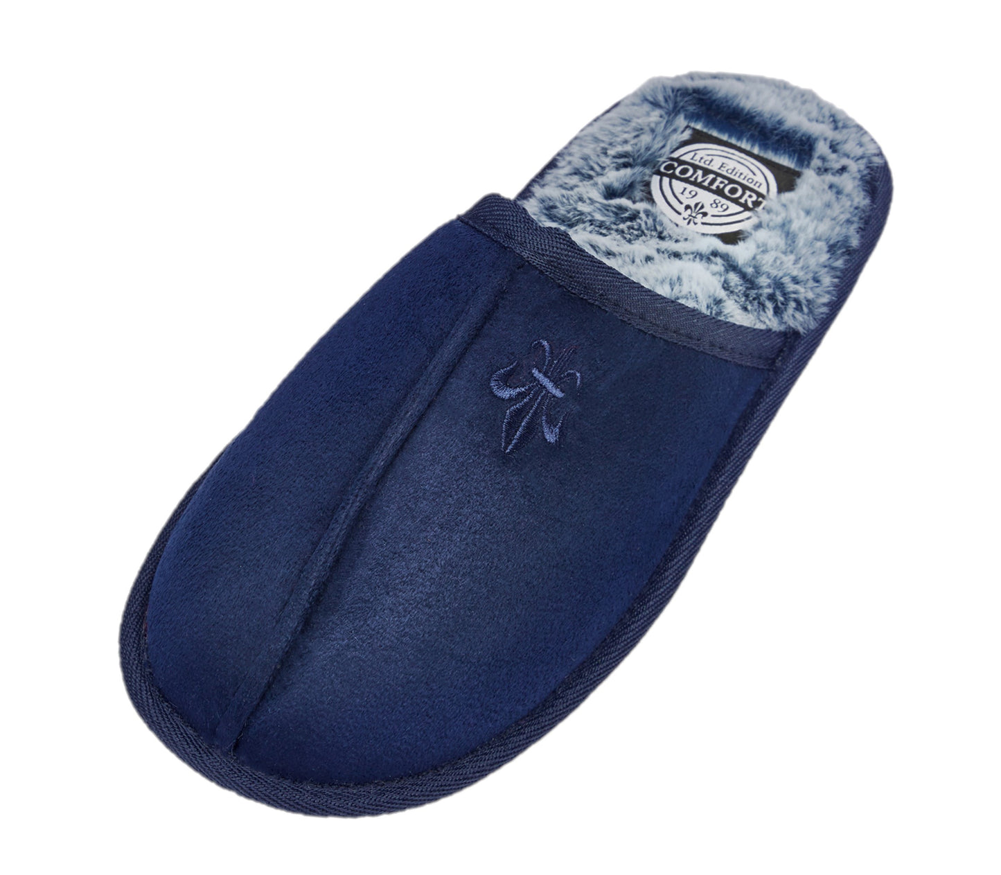 Men's Microfibre Slip-On Faux Fur Lined Memory Foam Mule Slippers