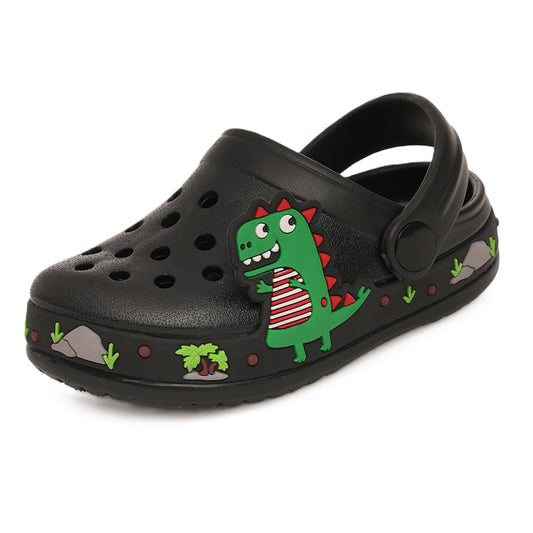 Boys Black Clogs Dinosaur Non-Slip Lightweight Beach Sandals Summer Shoes