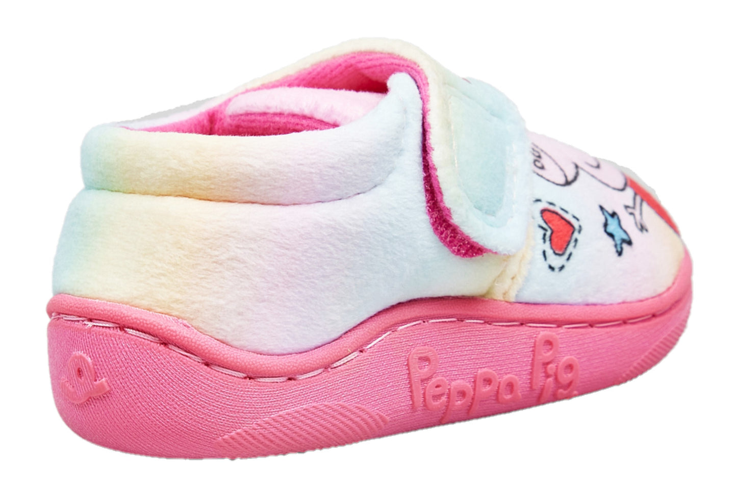 Peppa Pig Girls' Ombre Rainbow Easy Close Pink Slippers