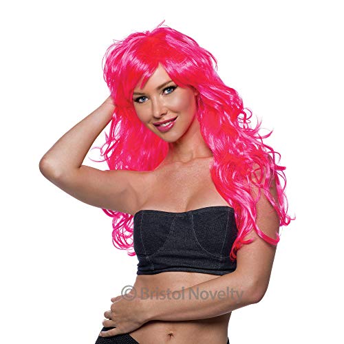 Bristol Novelty Vixen Neon Pink Wig For Women One Size Glamour Character Cosplay