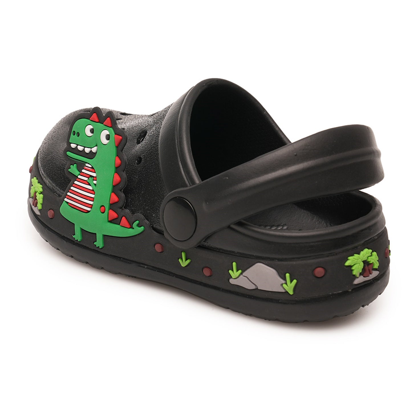 Boys Black Clogs Dinosaur Non-Slip Lightweight Beach Sandals Summer Shoes