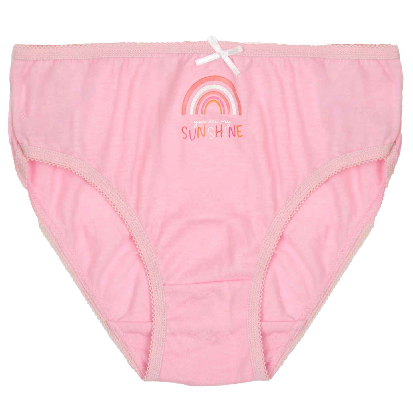 6 Pack Rainbow Pattern Girls Cotton Blend Knickers Panties Briefs Underwear