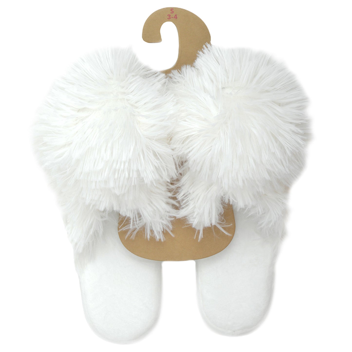 Ladies Novelty Dog Slippers Cream Faux Fur 3D Mule Style Slip-Ons