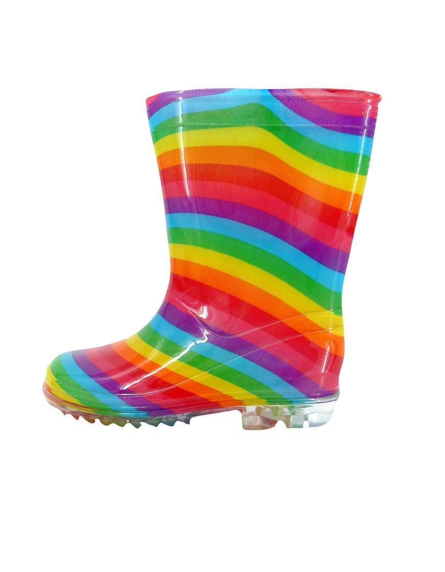 Girls Wellington Boots Rainbow Patterned Rain Boots