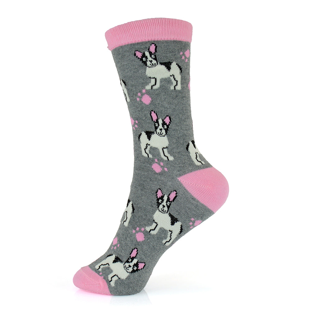 Ladies Dog or Cat Animal Pet Patterned Cotton Rich Ankle Socks 6 Pairs