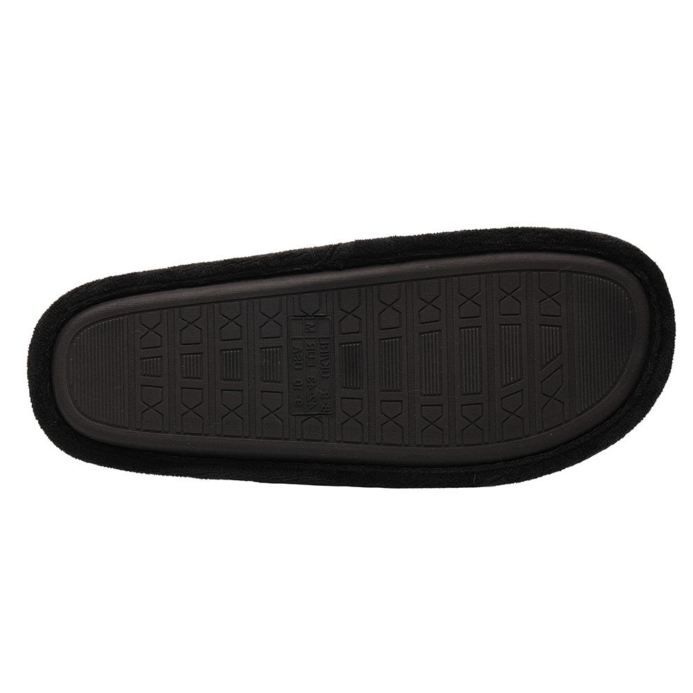 Mens Black Gonk Mule Slippers Plush Tartan Fleece Non Slip Sole Christmas Gift