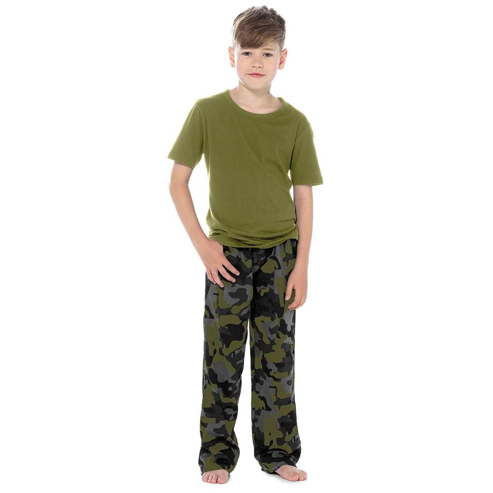 Boys Camo Print Cotton Jersey Pyjamas