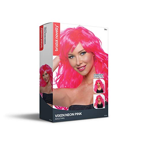 Bristol Novelty Vixen Neon Pink Wig For Women One Size Glamour Character Cosplay